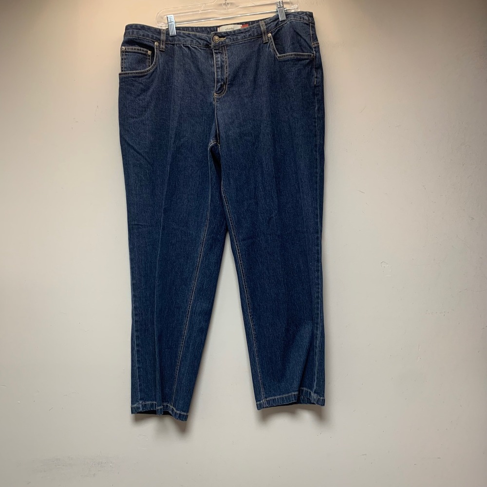 CJ Banks Straight Leg Jeans Women 16W Petite Blue NWT Stretch Denim